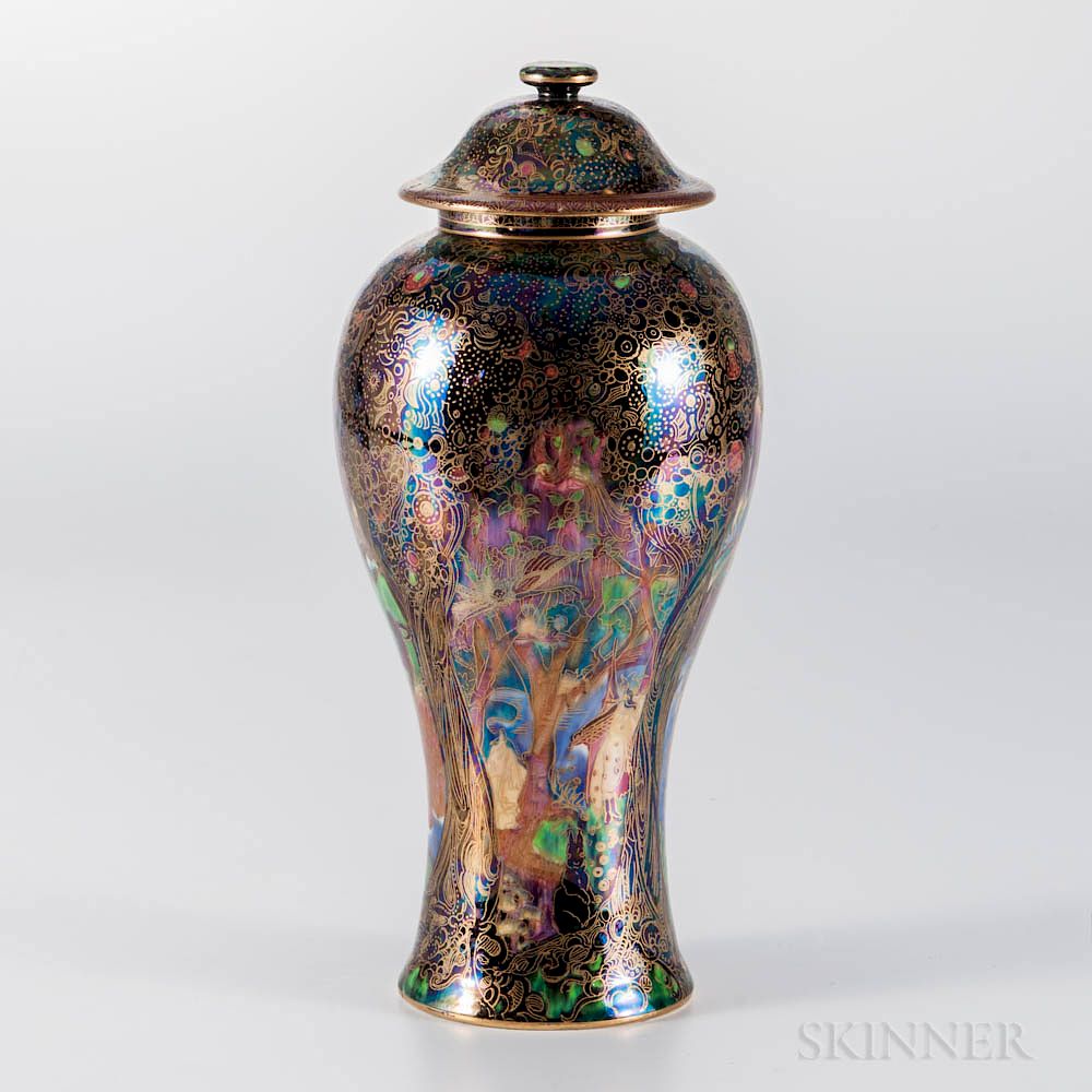 Appraisal: Wedgwood Fairyland Lustre Vase and Cover Wedgwood Fairyland Lustre Vase