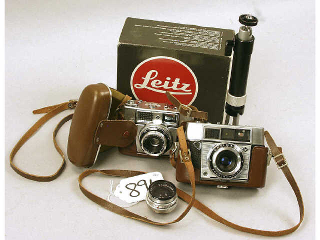 Appraisal: Lot of German Agfa MM cameras in leather cases with