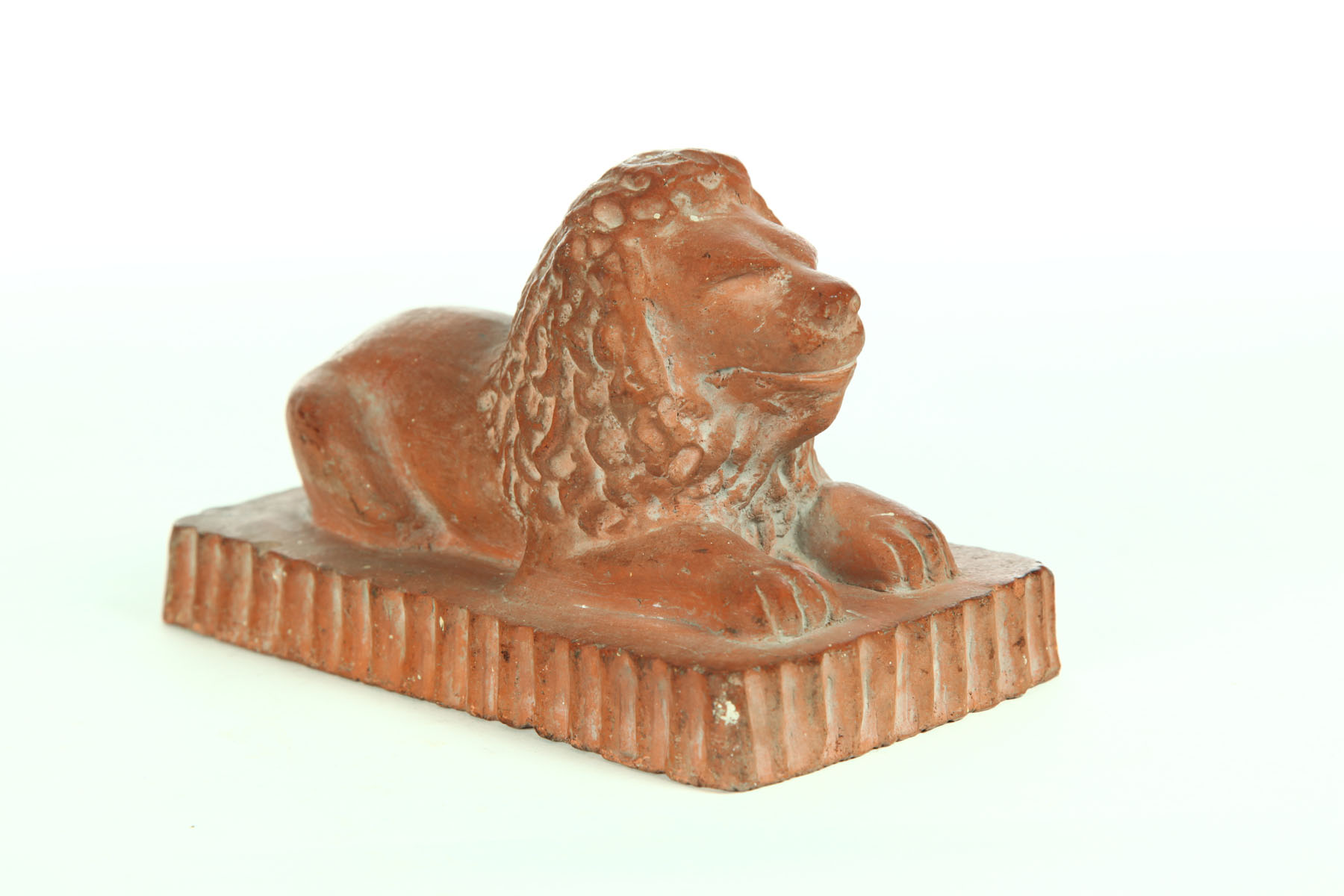 Appraisal: SEWERTILE LION Ohio mid th century Unglazed lion on a