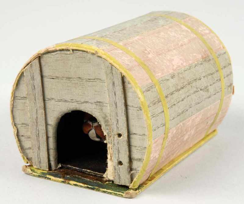 Appraisal: German Dresden Dog in Doghouse Candy Box Description Slight wear