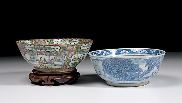 Appraisal: TWO CHINESE EXPORT PUNCH BOWLS late th century one Rose