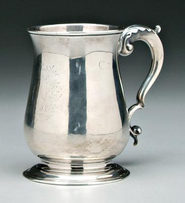 Appraisal: George III English silver mug baluster form and conforming pedestal