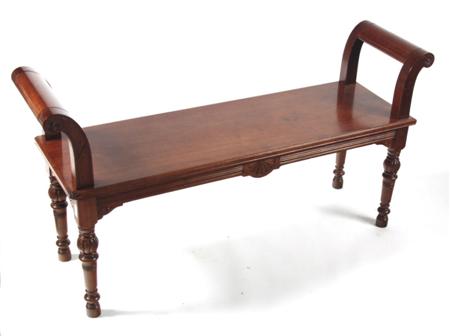 Appraisal: A late th century stained wood window seat the side