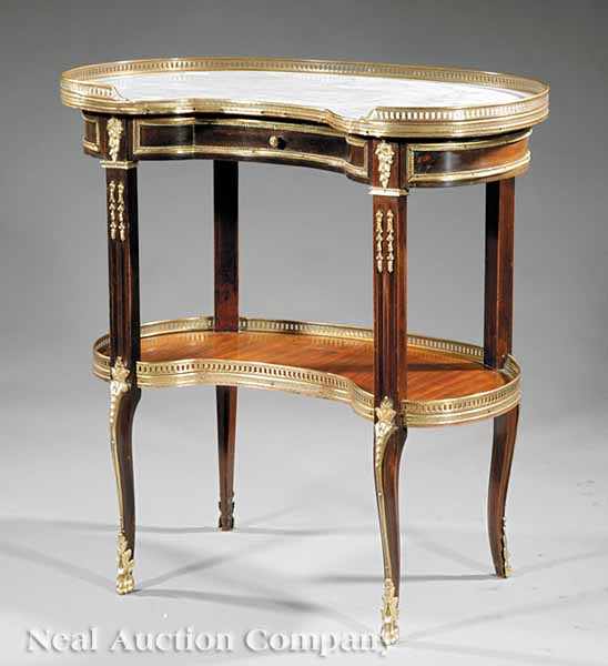 Appraisal: An Antique Louis XVI-Style Gilt Bronze-Mounted Table Rognon late th