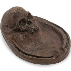 Appraisal: George Phippen American - Skull Ashtray bronze signed George Phippen