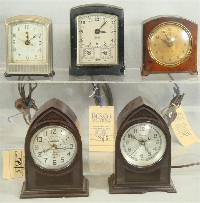 Appraisal: electric alarm clocks Lincoln Telechron GE Estimate -