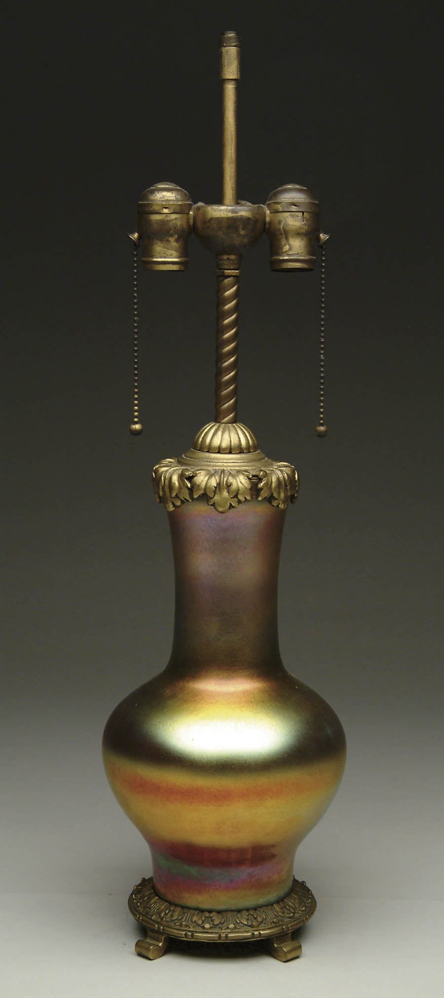 Appraisal: AMERICAN GLASS LAMP BASE Attributed to Steuben Classic-form shape lamp