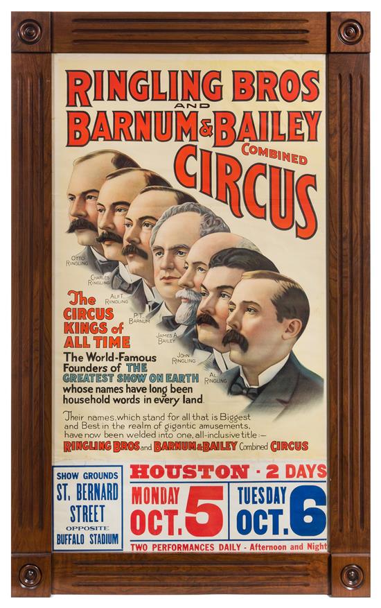 Appraisal: Sale Lot CIRCUS RINGLING BROTHERS AND BARNUM BAILEY Poster and