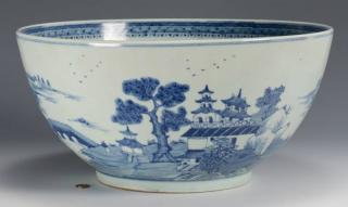 Appraisal: Large Chinese Export Porcelain Punch Bowl Exceptionally large Chinese Export