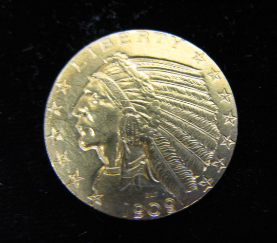 Appraisal: U S FIVE DOLLAR GOLD COIN Indian head variety -D