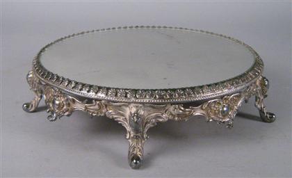 Appraisal: Silver plate and mirrored glass centerpiece late th century The