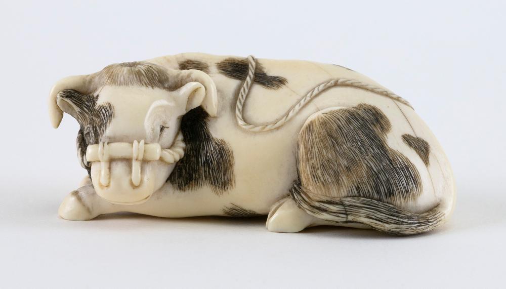 Appraisal: JAPANESE NETSUKE BY YASUCHIKA TH CENTURY LENGTH JAPANESE NETSUKE BY