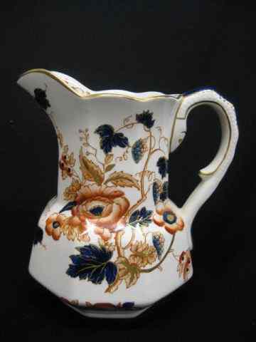 Appraisal: Enoch Wedgwood Ironstone Pitcher flowering vine Imari colors '' excellent