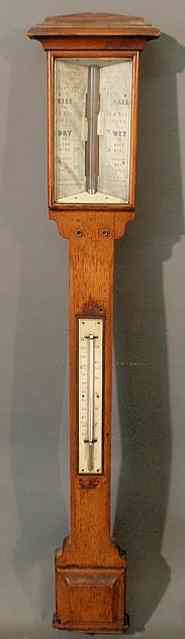 Appraisal: Oak cased barometer signed Grasemann Strand London c h