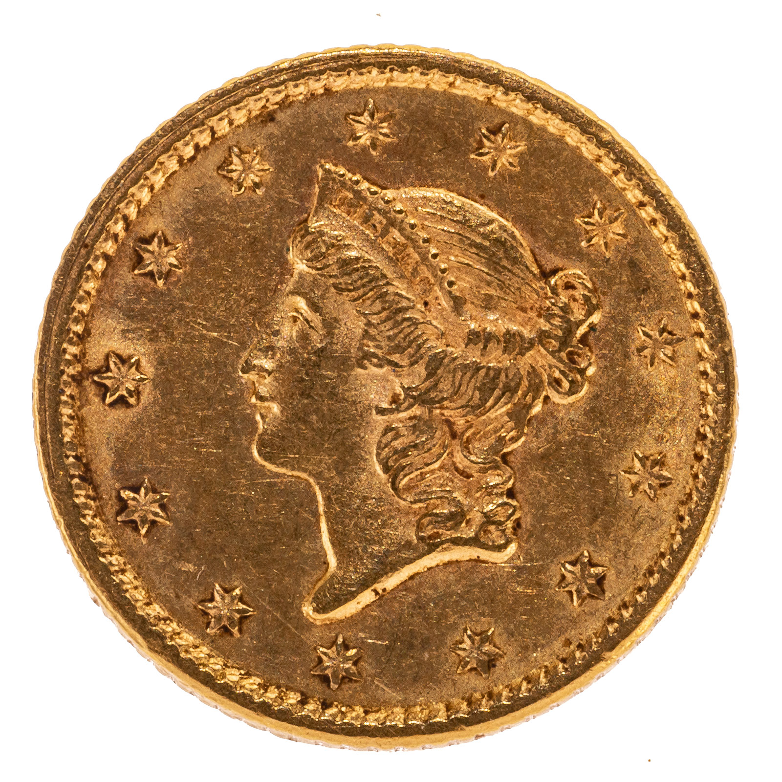 Appraisal: TY GOLD DOLLAR XF AU Lustrous cartwheels on both sides