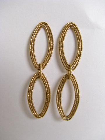 Appraisal: K Yellow Gold Dangle Earrings approximately '' long