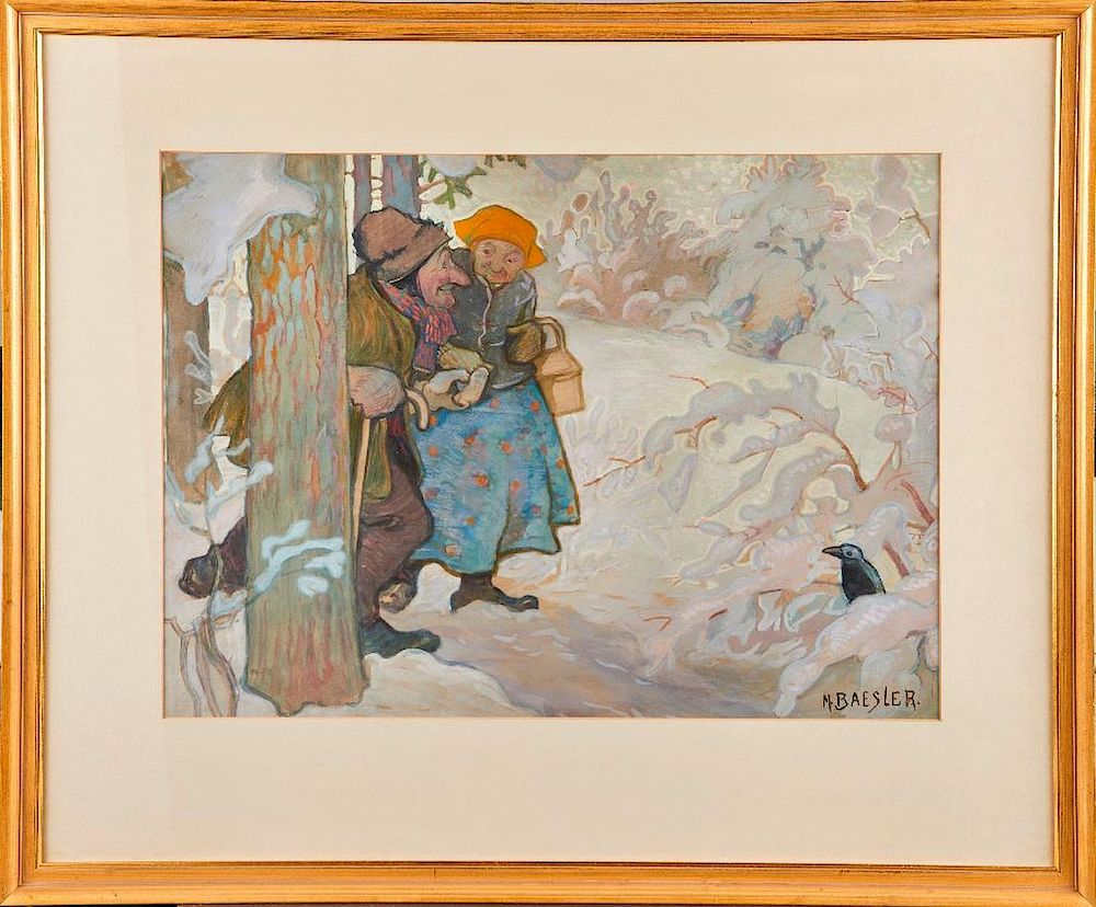 Appraisal: M Baesler Artist M Baesler Title Fairy tale scene in