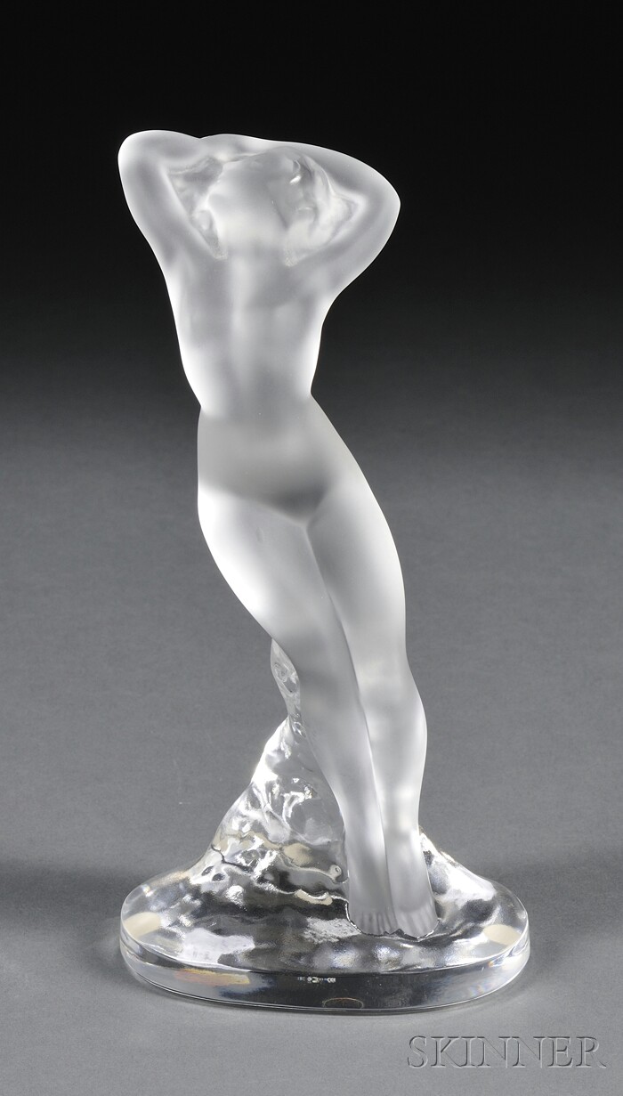 Appraisal: Lalique Nude Figure Molded colorless and frosted crystal France late