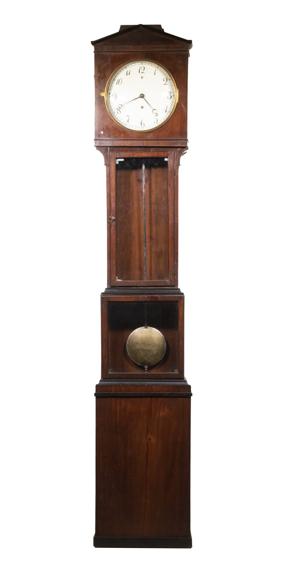 Appraisal: ENGLISH REGENCY TALL CLOCK Refined Diminutive Mahogany Case with ebonized