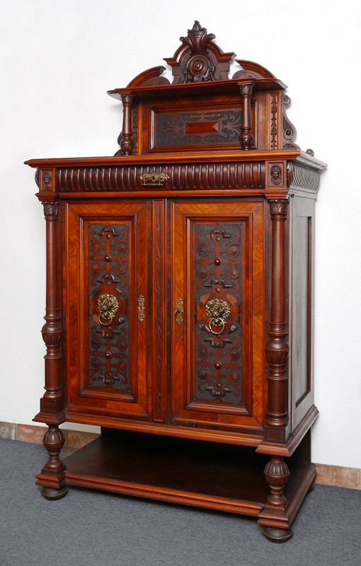 Appraisal: FINE TH CENTURY CARVED GERMAN SIDEBOARD Top with carved decoration