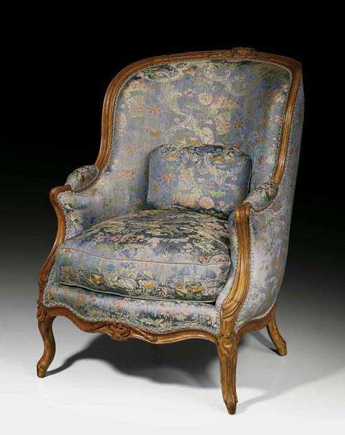 Appraisal: WING BACK CHAIR Louis XV von J B TILLIARD Jean-Baptiste