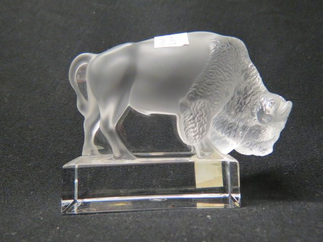 Appraisal: Lalique Crystal Figurine of a Buffalo frosted x excellent