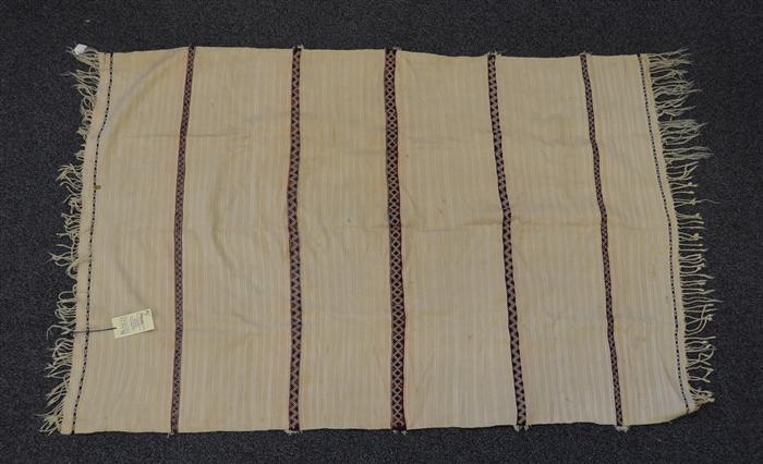 Appraisal: Flat Weave blankets with Stripes th Century Morocco one measures