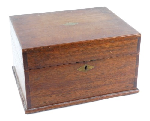 Appraisal: An early thC mahogany box with brass escutcheon plates of