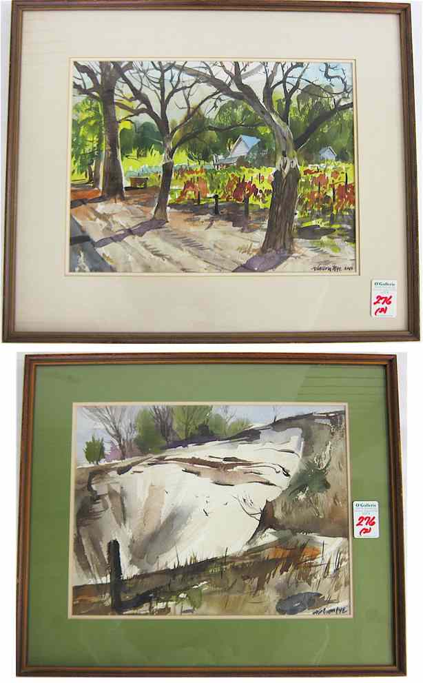 Appraisal: VERNON NYE TWO WATERCOLORS ON PAPER San Francisco CA born