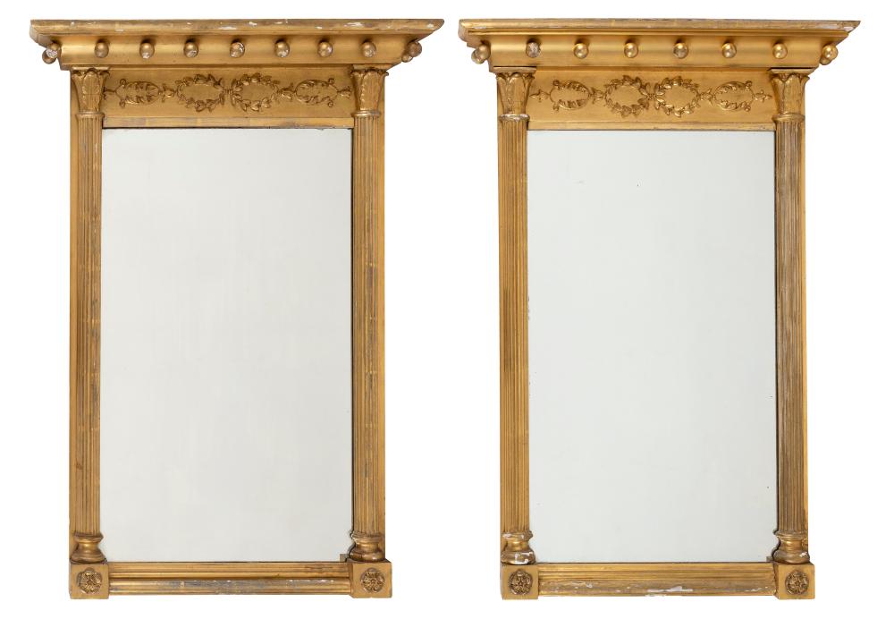 Appraisal: PAIR OF FEDERAL GILT MIRRORS AMERICA FIRST QUARTER OF THE