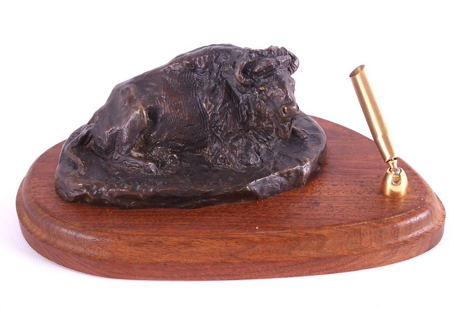 Appraisal: Bob Scriver Paul's Bull Broze Pen Holder This is an