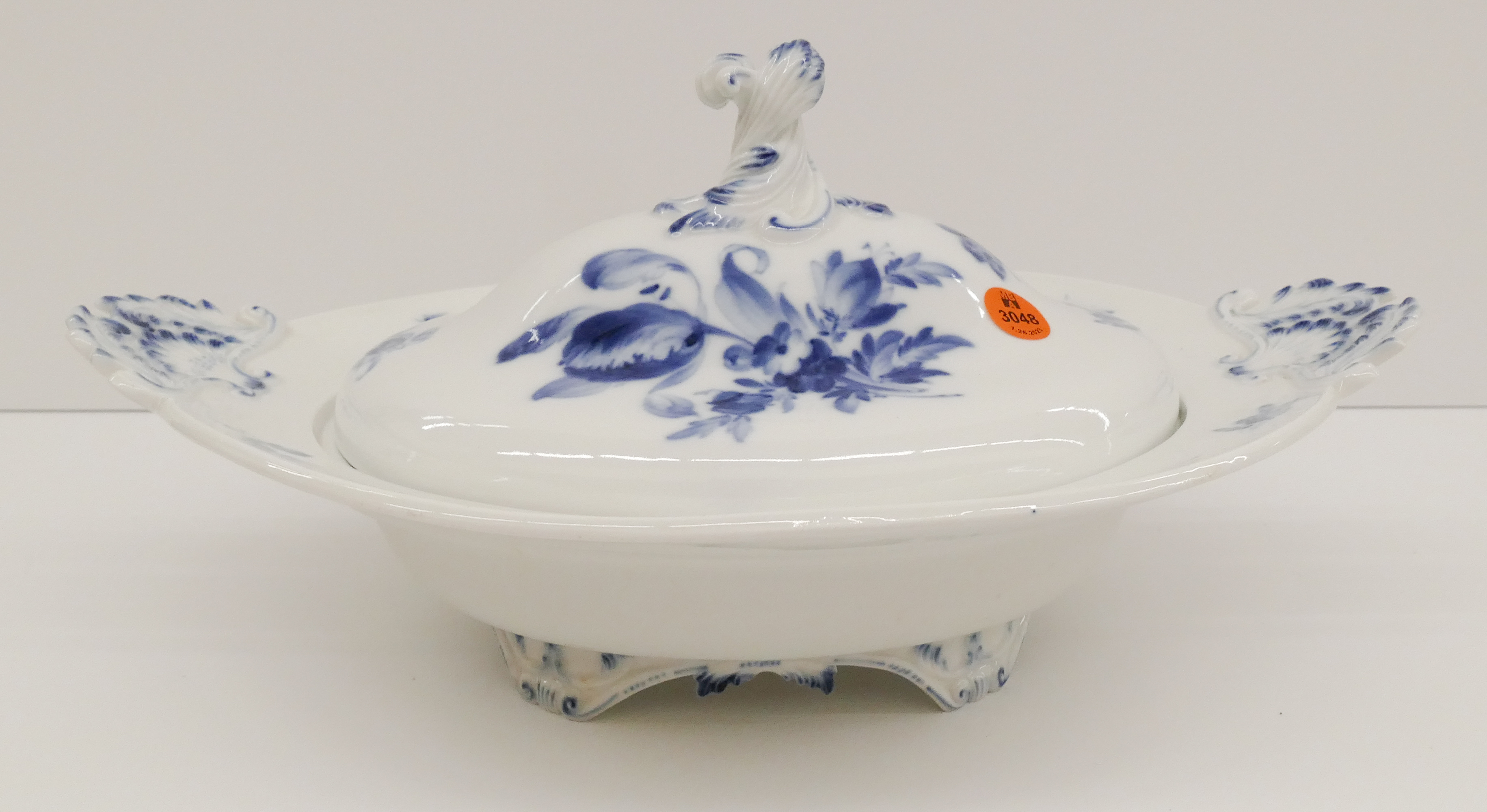 Appraisal: Meissen Blue Flowers and Insects Porcelain Covered Tureen Double strike