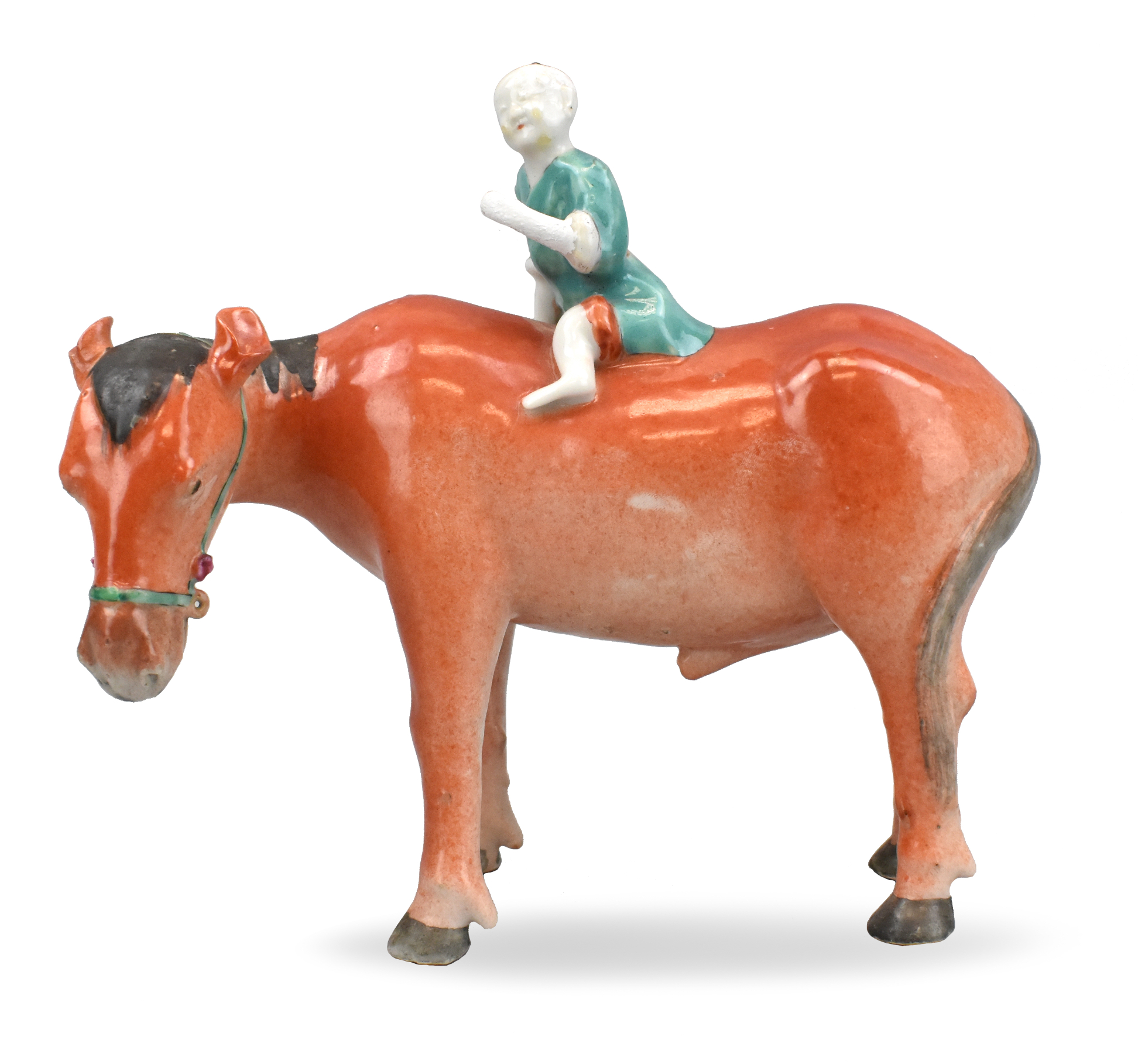 Appraisal: A Chinese porcelain figure of a boy riding a horse