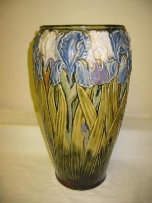 Appraisal: A DOULTON MAJOLICA VASE of large ovoid form the sides