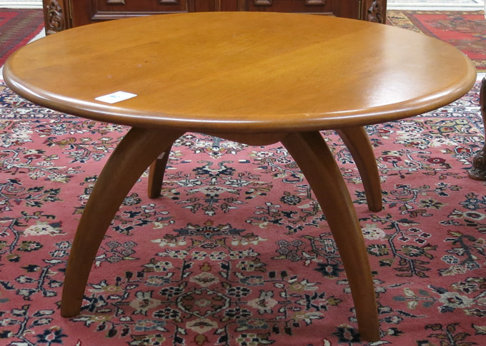 Appraisal: ROUND MID-CENTURY MODERN MAPLE COCKTAIL TABLE Heywood-Wakefield Co Gardner Mass