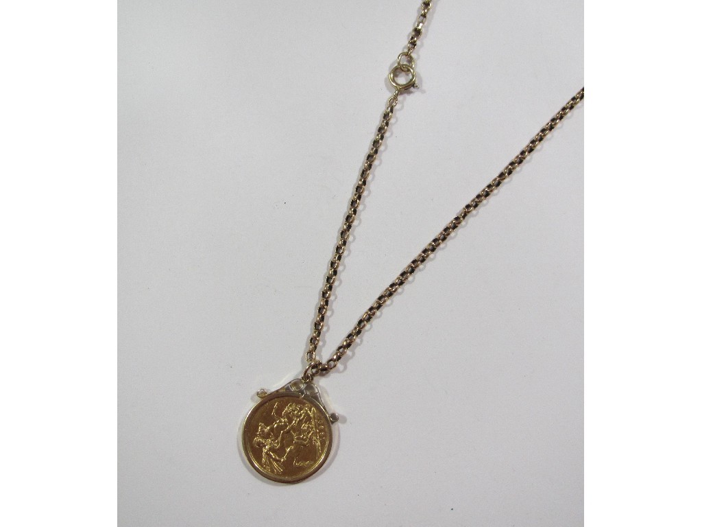 Appraisal: Queen Victoria bun head sovereign in ct gold pendant mount