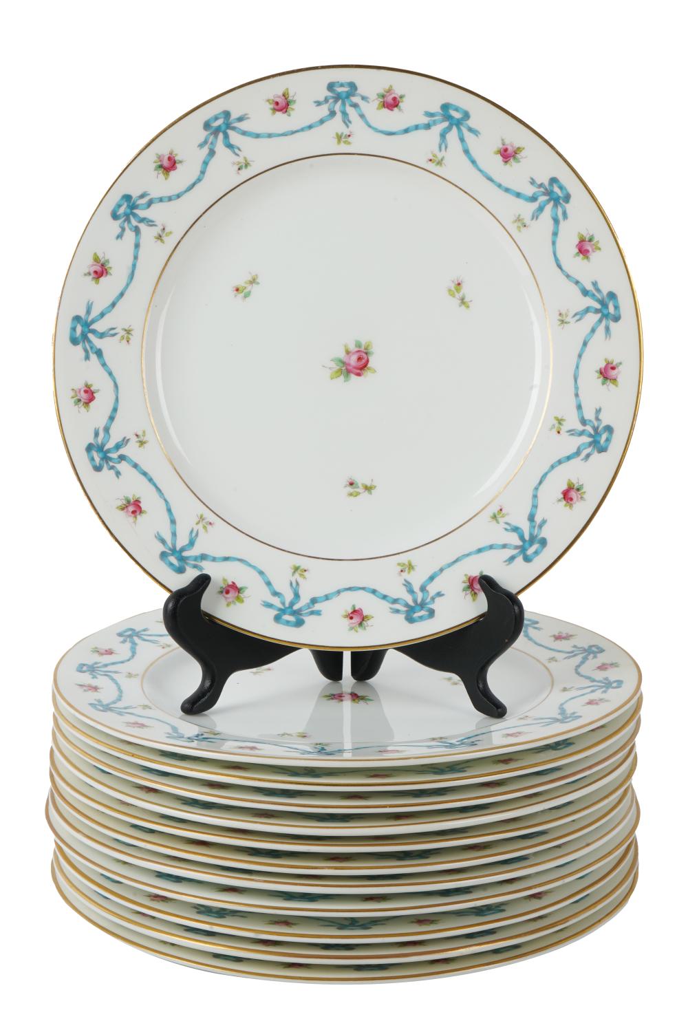 Appraisal: TWELVE COALPORT PORCELAIN PLATEScirca - with green printed factory mark