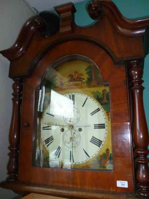 Appraisal: A NORTH COUNTRY MAHOGANY LONG CASE CLOCK wide proportions the