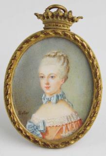 Appraisal: Late Th C Heller Madam Du Barry Miniature Portrait signed