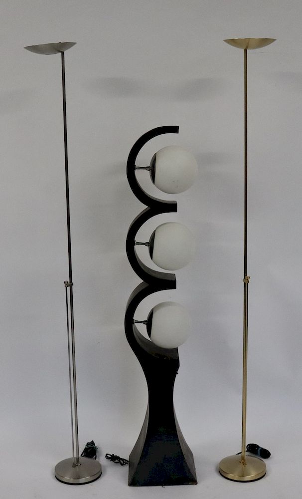 Appraisal: MIDCENTURY Standing Lamp Together With A Matched Pair Of Standing