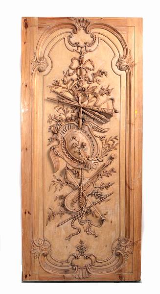 Appraisal: A carved Italian wood door with Armorial device height ft