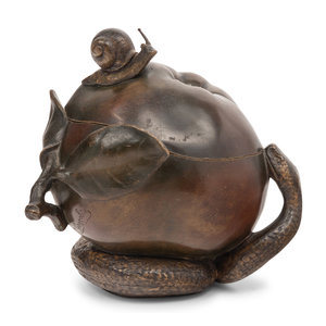 Appraisal: A French Art Nouveau 'Snail and Snake' Bronze Box Early