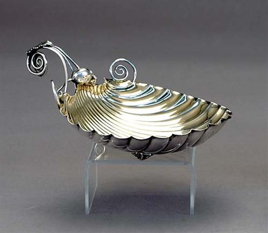 Appraisal: Gorham Aesthetic Movement sterling dish circa shell-form bowl surmounted with