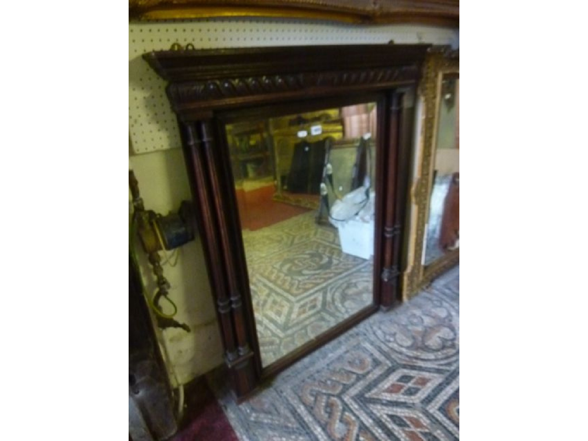 Appraisal: A th century wall mirror probably French with central rectangular