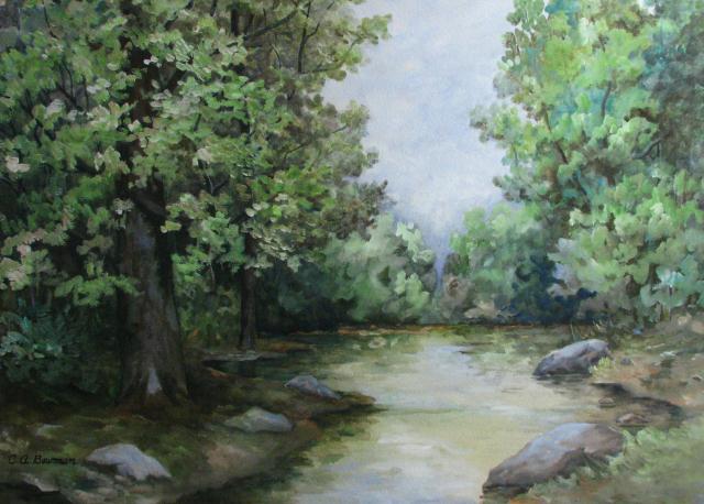 Appraisal: C A Bowman x Watercolor signed lower left Summer Creek