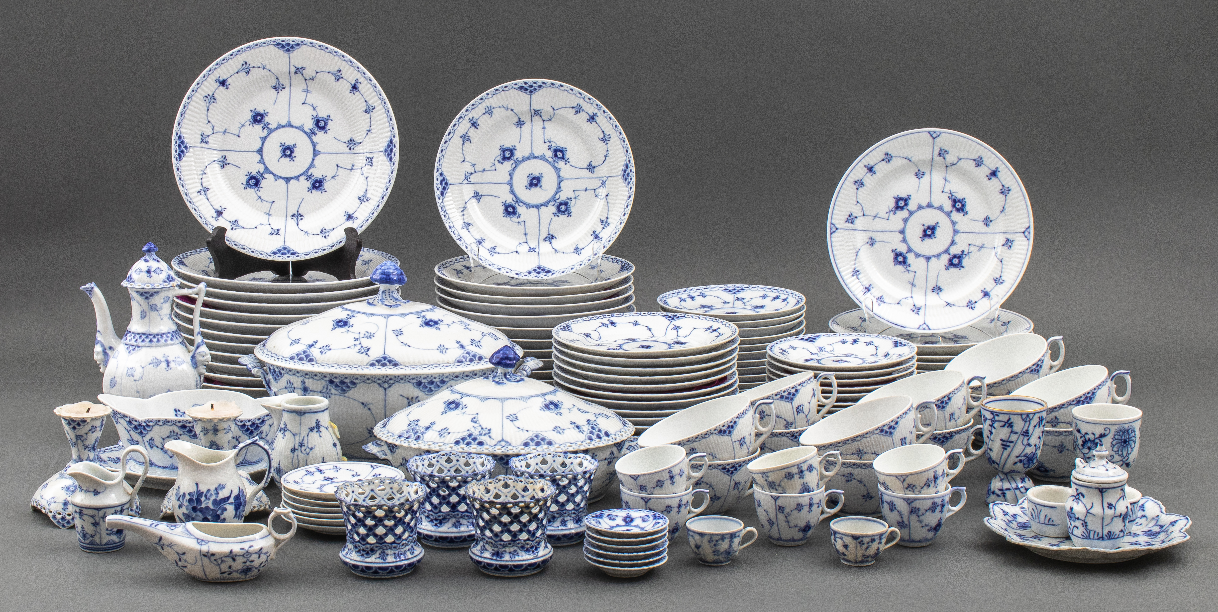 Appraisal: ROYAL COPENHAGEN BLUE FLUTED DINNER SERVICE Danish Royal Copenhagen Blue