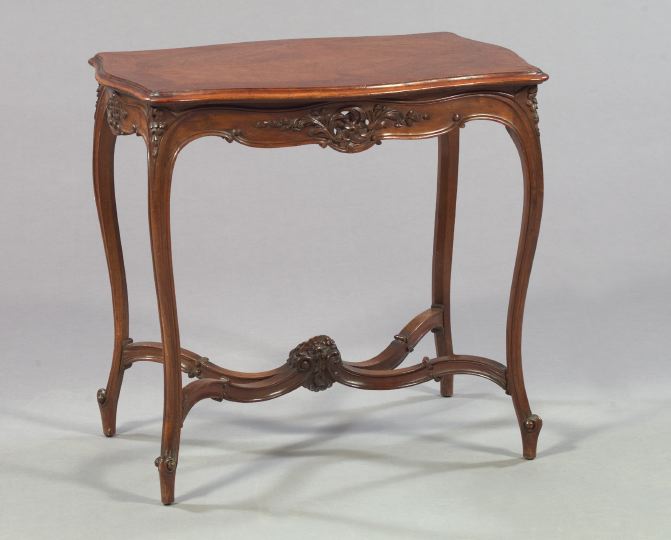 Appraisal: Provincial Louis XV-Style Mahogany Occasional Table early th century the