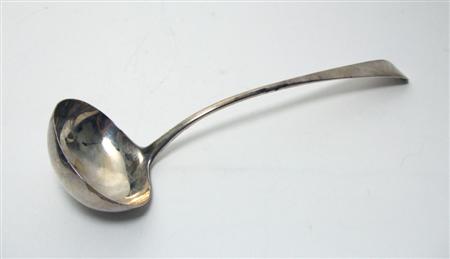 Appraisal: A George III soup ladle makers mark over striking another