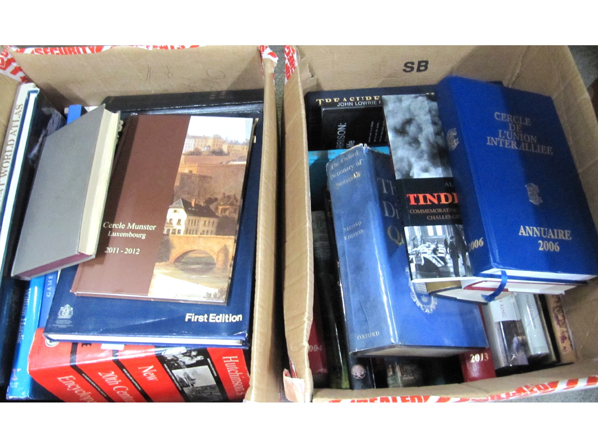 Appraisal: A lot comprising two boxes of books