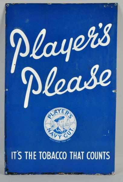 Appraisal: Porcelain Players Please Navy Cut Tobacco Sign Description Nice unusual